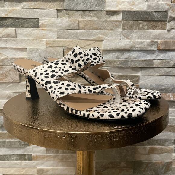 VanEli Size 9 Pony Hair Heels | Spotted Animal Print, Kitten Heel, Y2K Mules - Picture 6 of 11